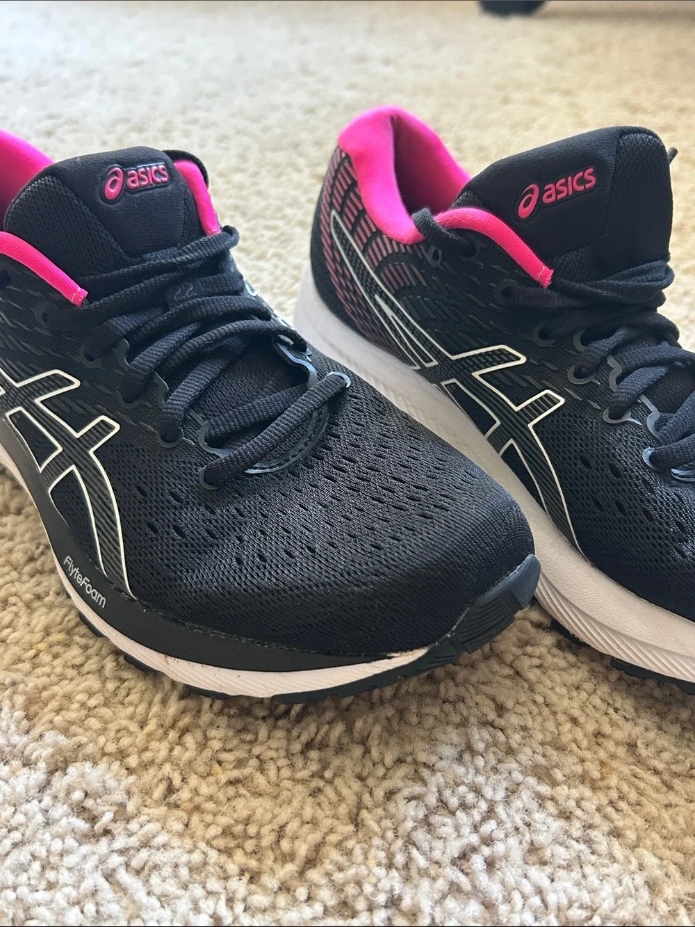 Asics Women's Black & Hot Pink Running Sneakers Gel Cumulus